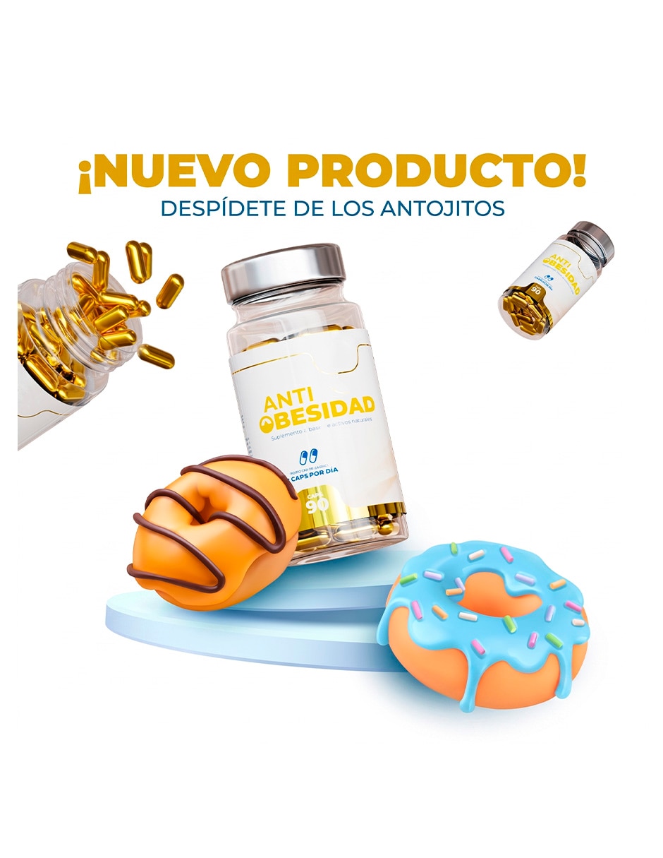Suplemento alimenticio anti obesidad fórmula inteligente 90 cápsulas generica con cafeína